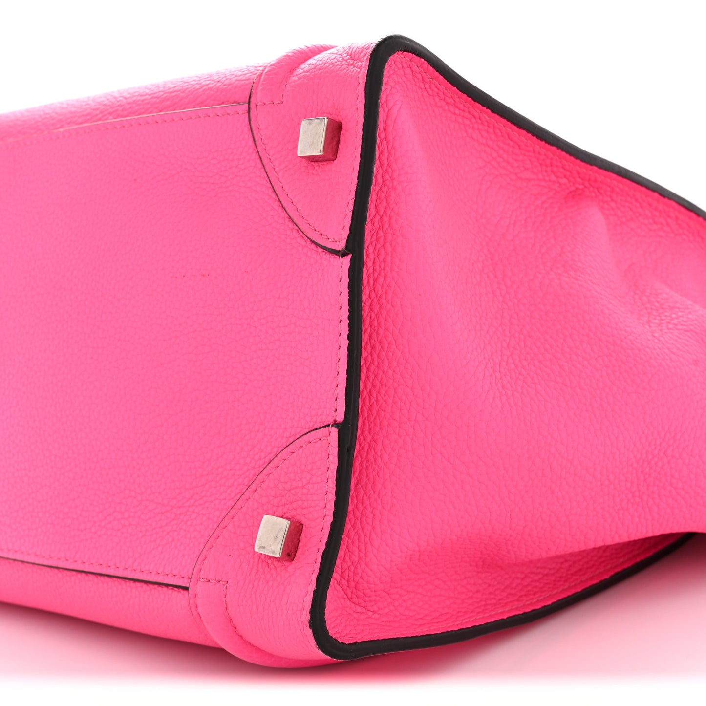 Drummed Calfskin Mini Luggage Fluo Pink
