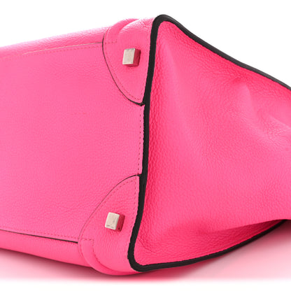 Celine Drummed Calfskin Mini Luggage Fluo Pink 9 of 12