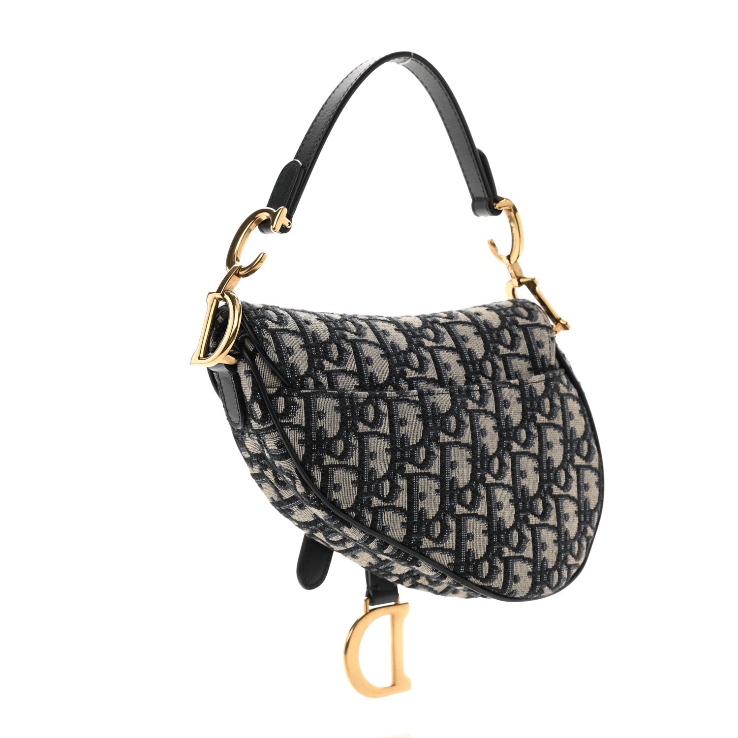 Christian Dior Oblique Mini Saddle Bag Blue 3 of 11
