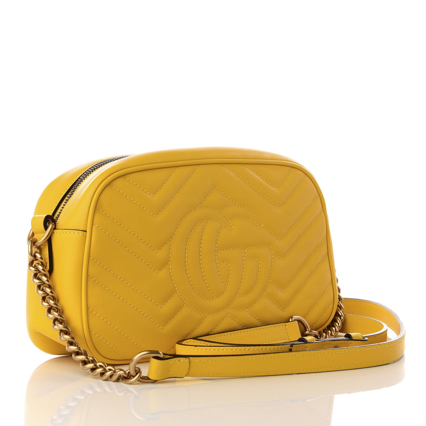 Calfskin Matelasse Small GG Marmont Chain Shoulder Bag Stone Topaz
