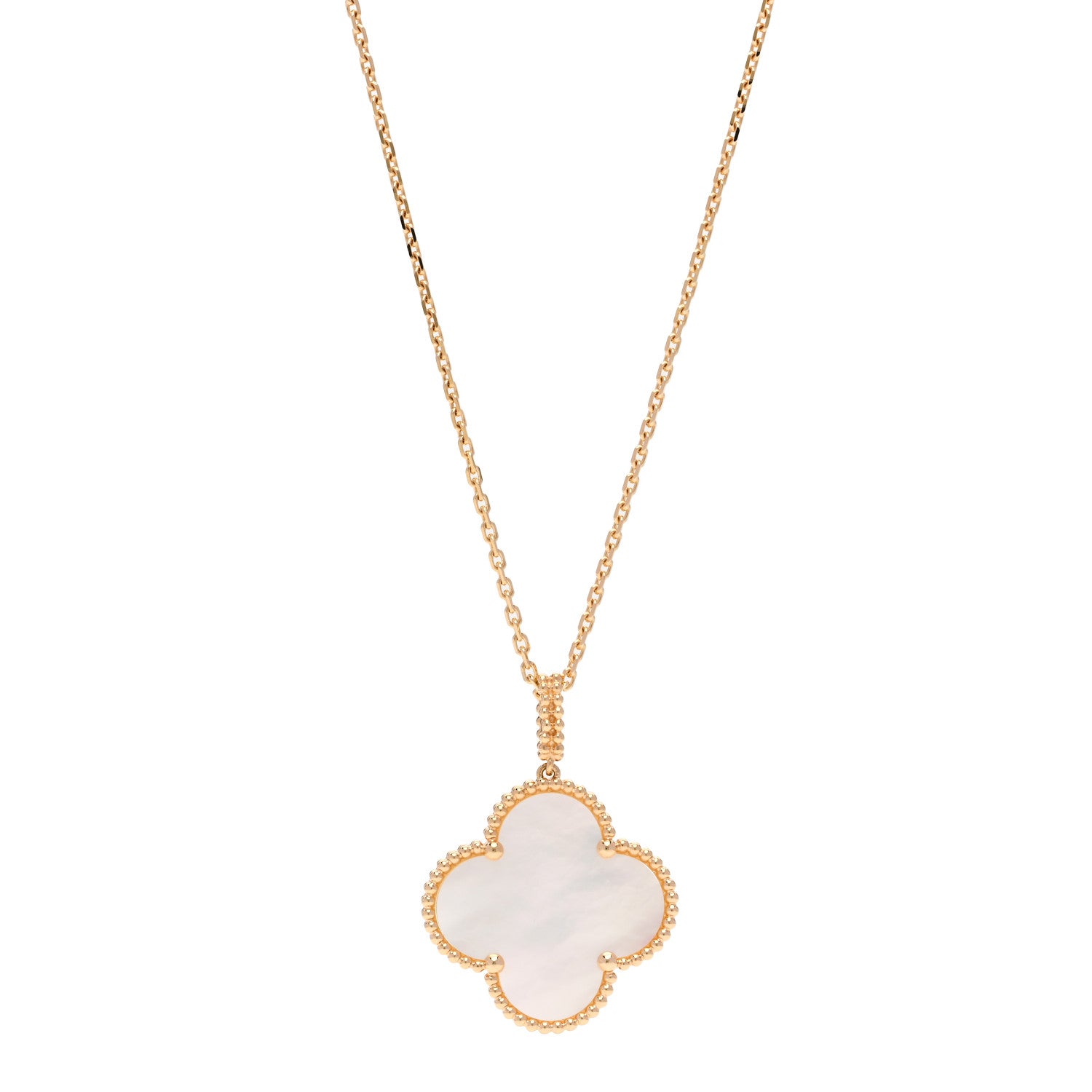 Van Cleef & Arpels 18K Yellow Gold Mother of Pearl Magic Alhambra Long Necklace 1 of 6
