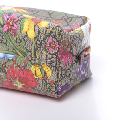 Gucci Soft GG Supreme Monogram Flora Calfskin Medium Ophidia Cosmetic Case Beige Ebony Multicolor Rosso 9 of 9
