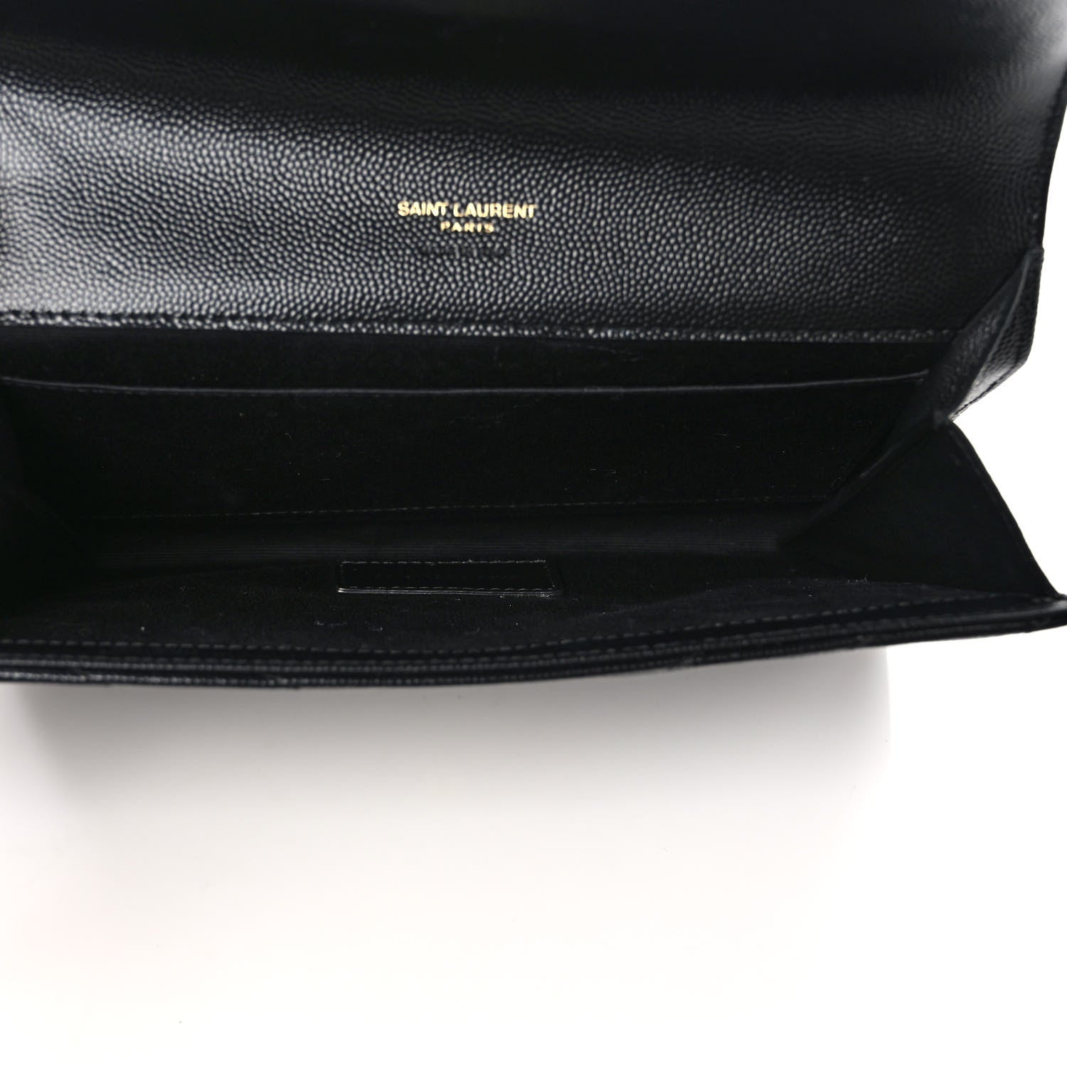 Saint Laurent Grain De Poudre Matelasse Chevron Monogram Envelope Clutch Black 5 of 8