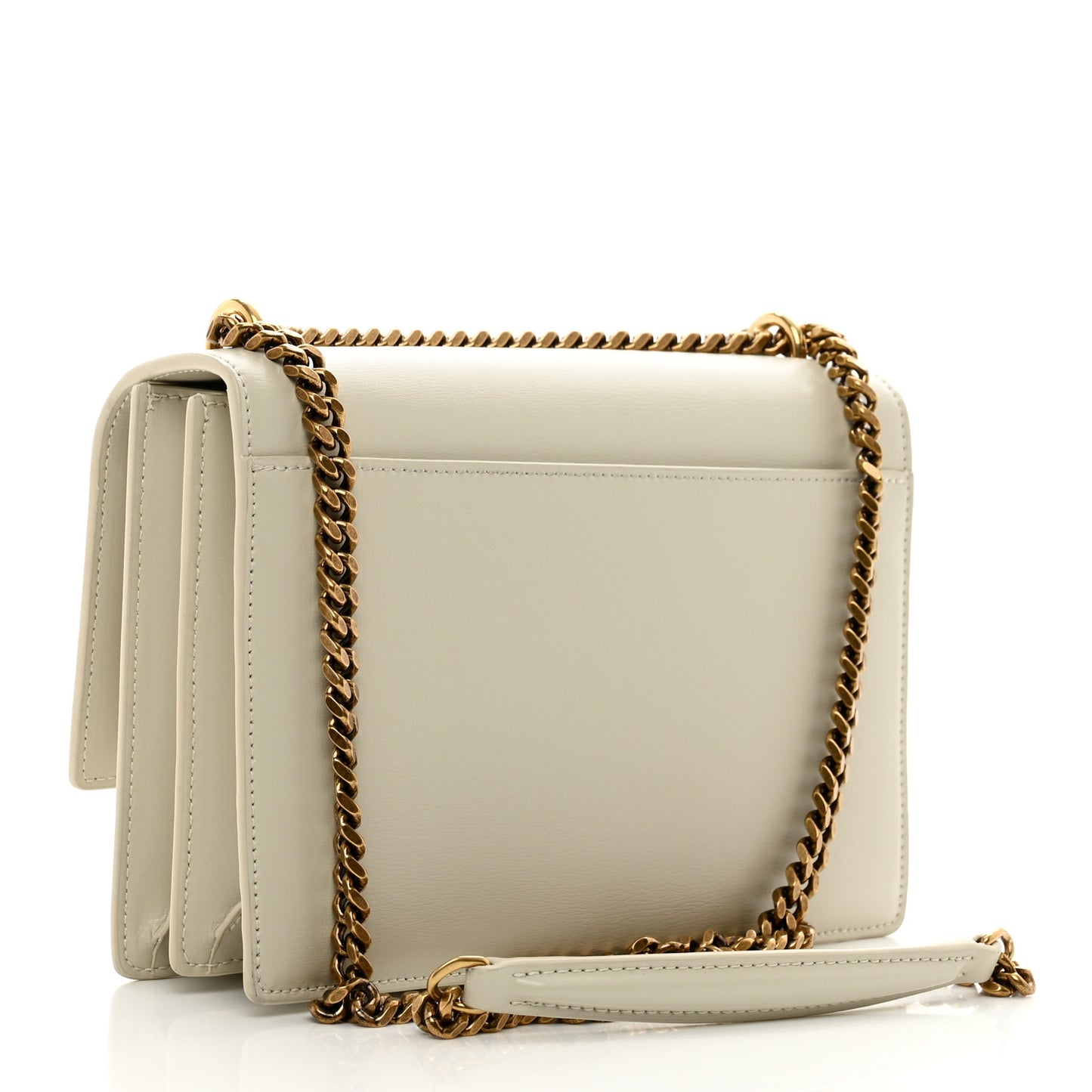 Calfskin Medium Monogram Sunset Satchel Blanc Vintage