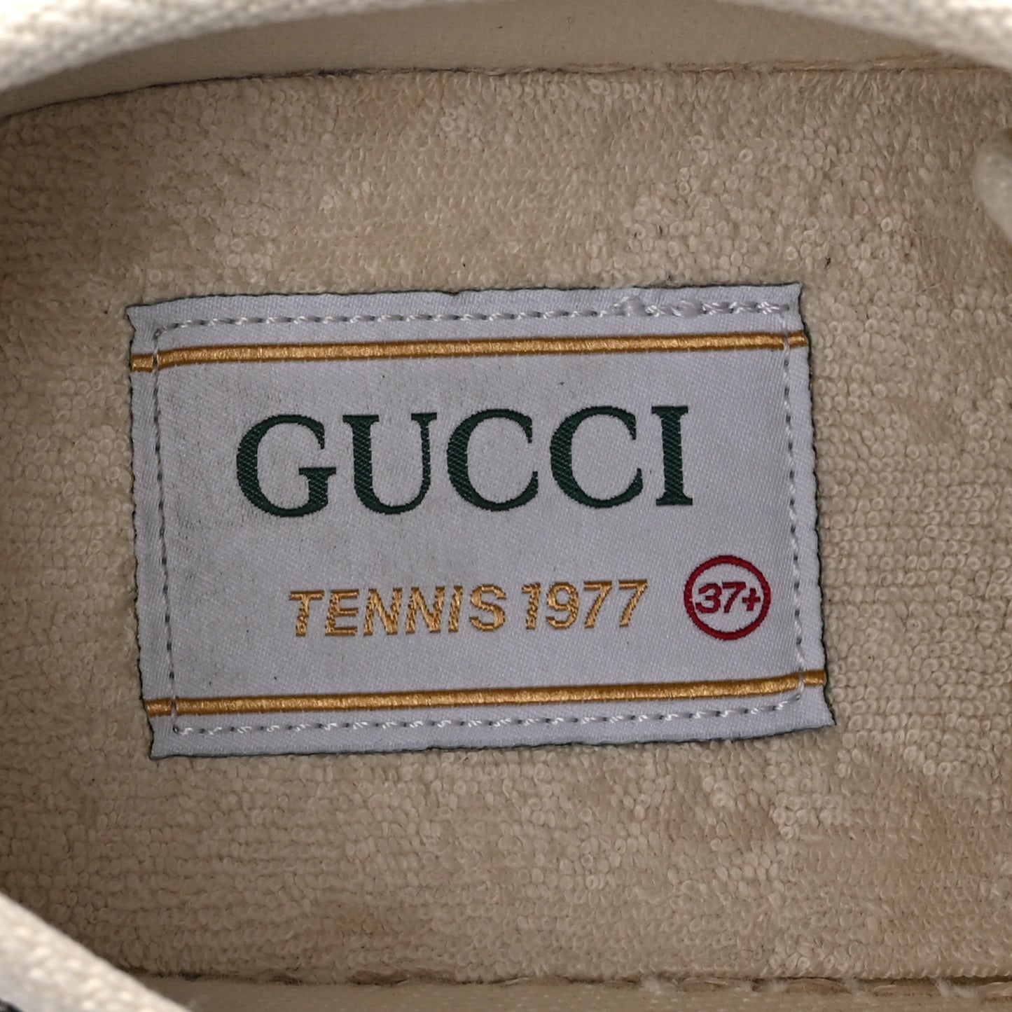 GG Monogram Jacquard Womens 1977 Tennis Platform 52mm Sneakers 37.5 Black Mystic White