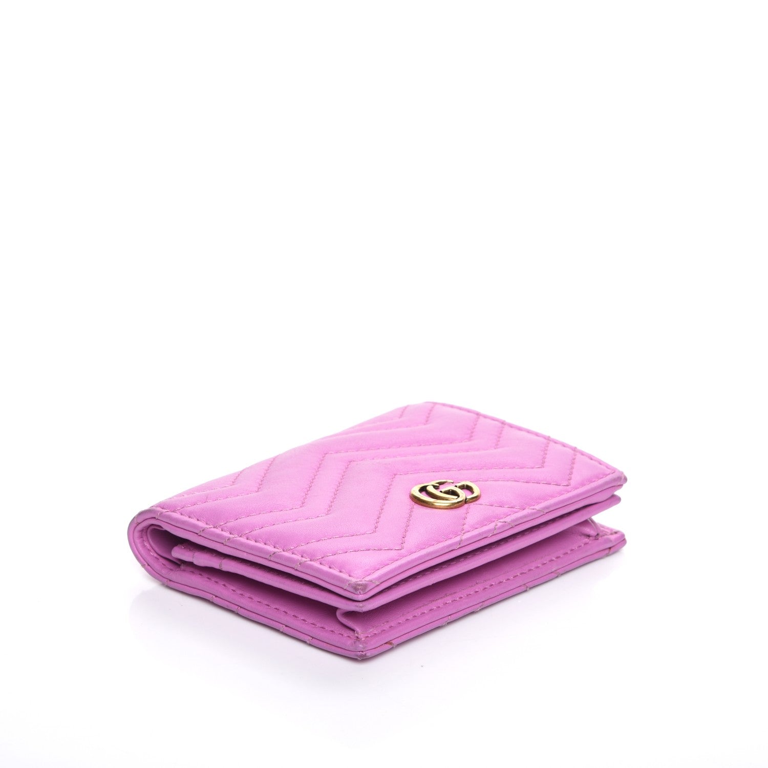 Gucci Calfskin Matelasse GG Marmont Card Case Candy Mousse 4 of 8
