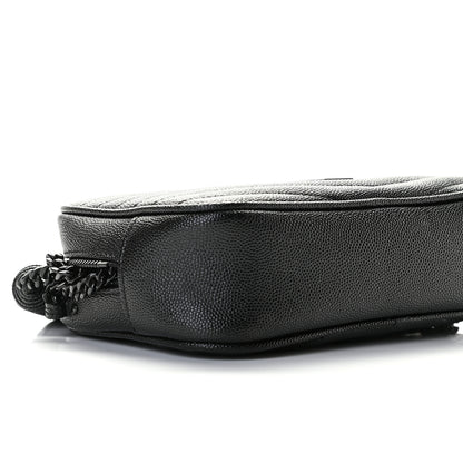 Saint Laurent Grain De Poudre Matelasse Monogram Mini Lou Camera Bag Black 4 of 11