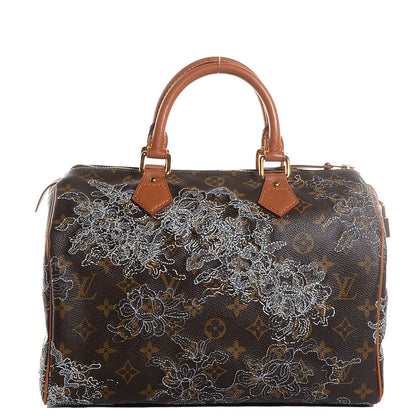 Louis Vuitton Monogram Dentelle Speedy 30 Silver 1 of 7