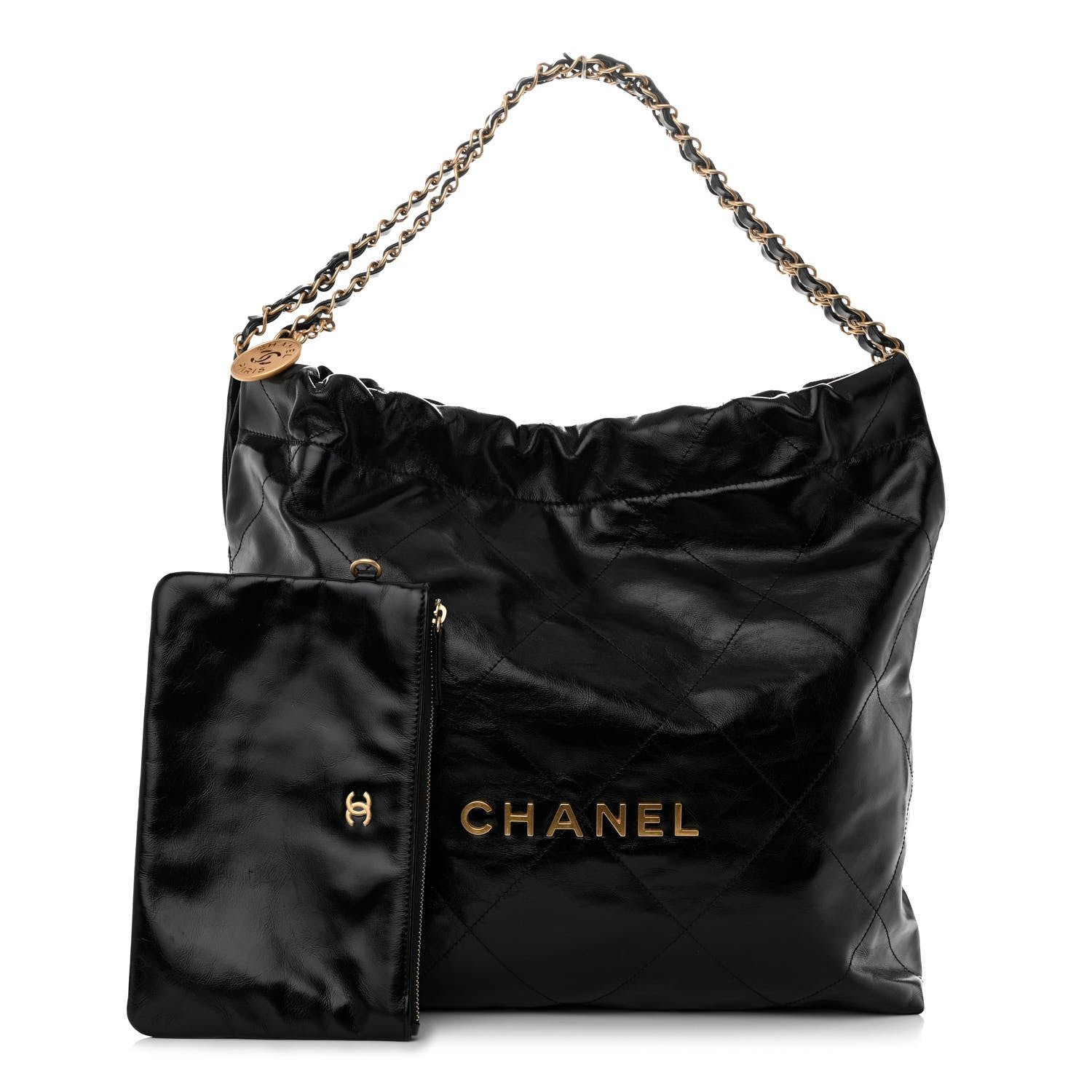 Chanel Shiny Calfskin Quilted Chanel 22 Black 1 of 11