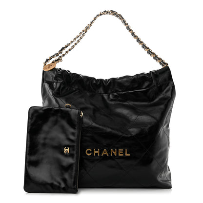 Chanel Shiny Calfskin Quilted Chanel 22 Black 1 of 11