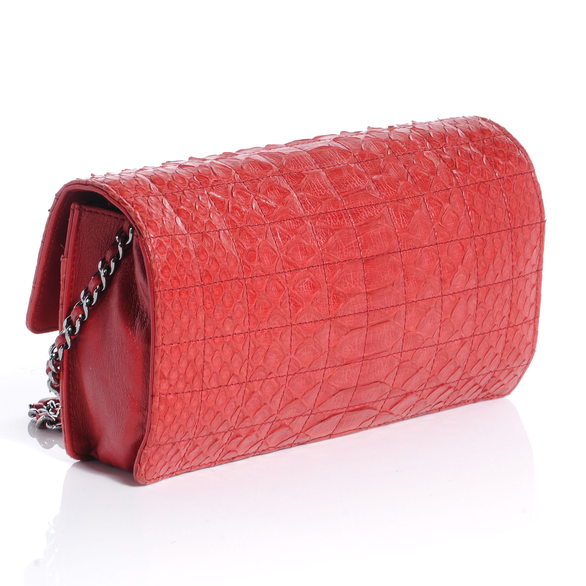 Chanel Python Wallet On Chain WOC Red 3 of 7