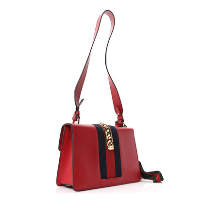 Gucci Calfskin Small Sylvie Shoulder Bag Hibiscus Red 3 of 9