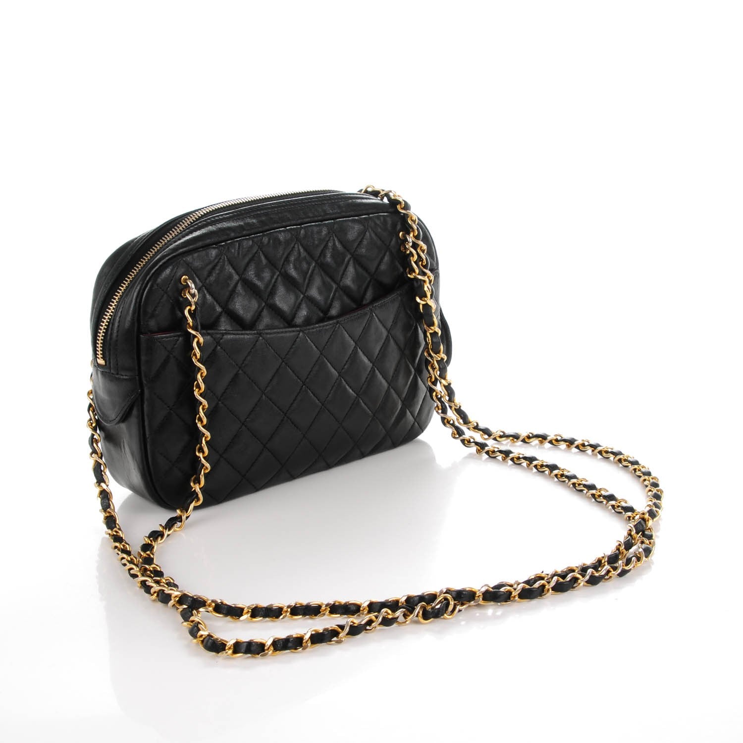 Chanel Lambskin Quilted Camera Case Black 3 of 9