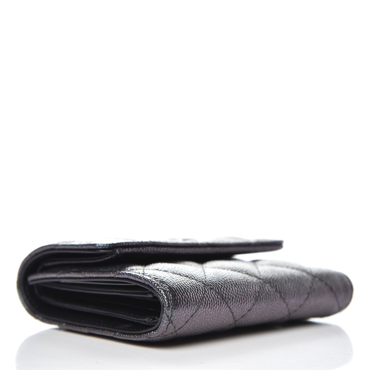 Chanel Iridescent Caviar Quilted Small Flap Wallet Black 4 of 10