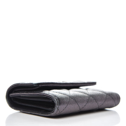 Chanel Iridescent Caviar Quilted Small Flap Wallet Black 4 of 10