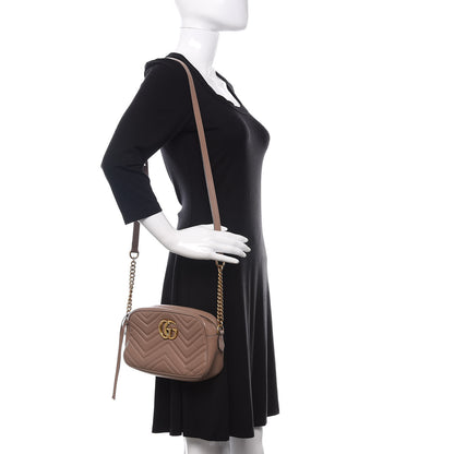 Gucci Calfskin Matelasse Small GG Marmont Chain Shoulder Bag Porcelain Rose 2 of 20