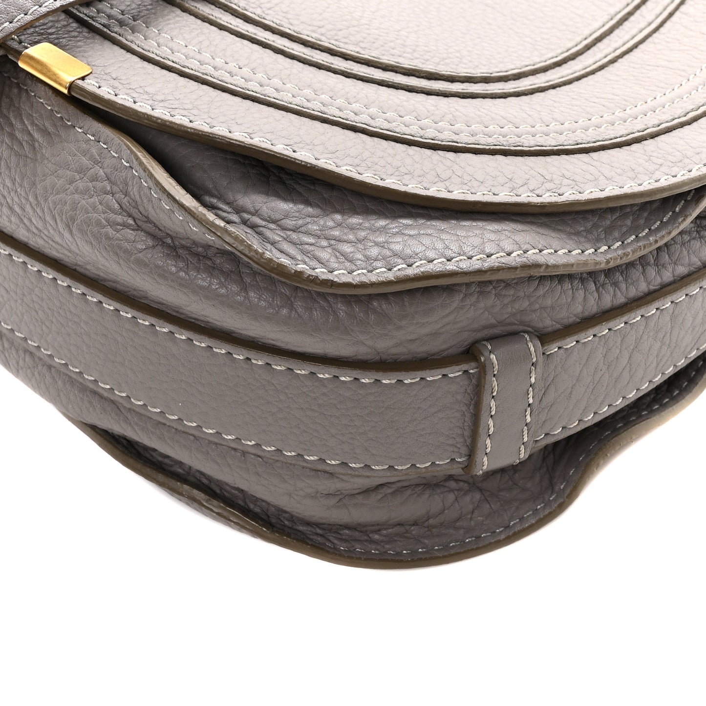 Calfskin Medium Marcie Round Crossbody Bag Cashmere Grey