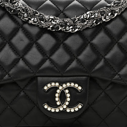 Chanel Lambskin Quilted Medium Westminster Pearl Flap Black 8 of 11