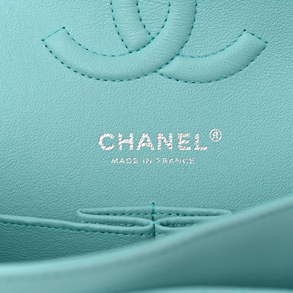 Chanel Lambskin Quilted Medium Double Flap Light Blue 6 of 12