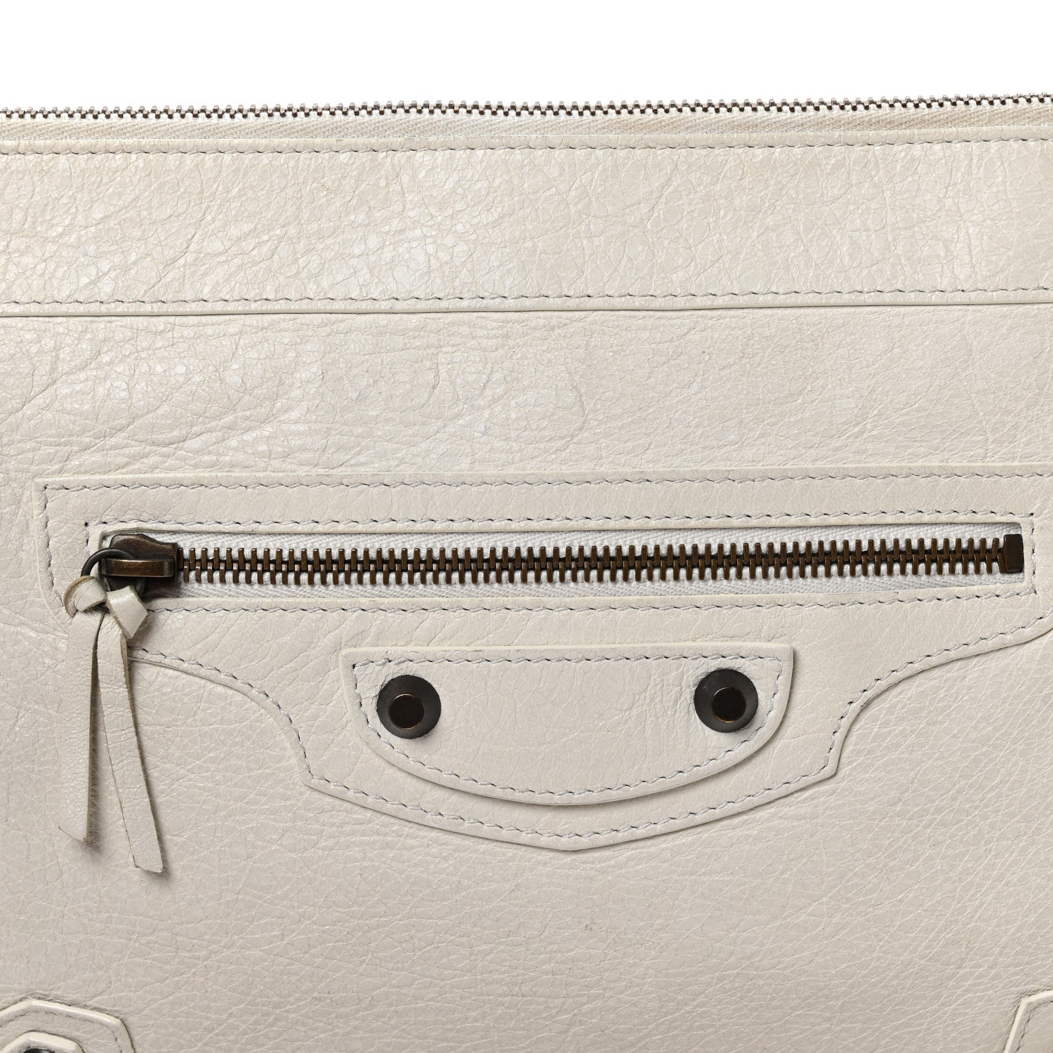 Balenciaga Agneau Classic Hardware Flat Handle Clutch White 9 of 12