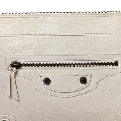 Balenciaga Agneau Classic Hardware Flat Handle Clutch White 9 of 12