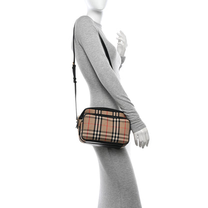 Burberry Calfskin Vintage Check Medium Camera Bag Archive Beige 2 of 15
