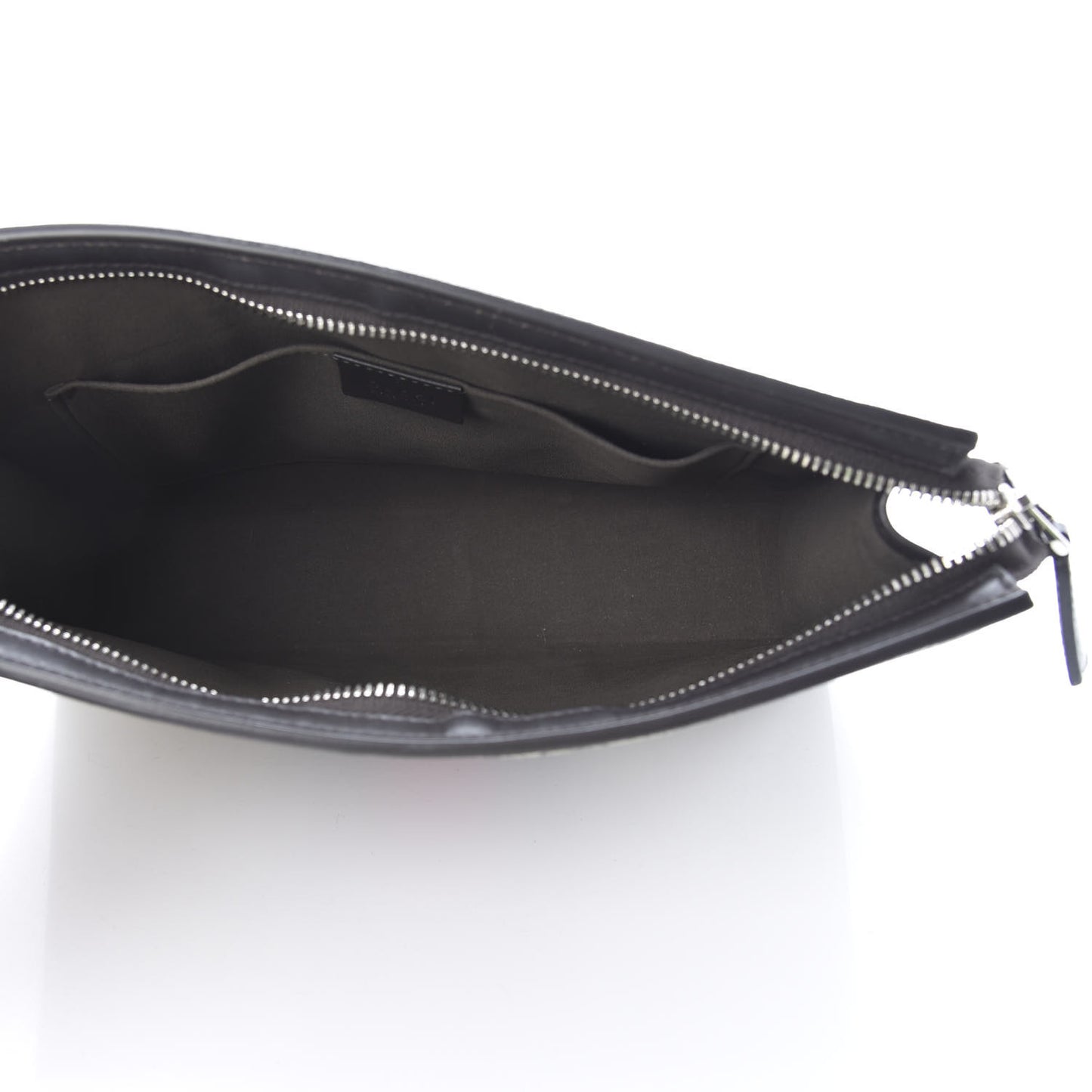 GG Supreme Monogram Selleria Calfskin Web New Web Cosmetic Case Beige Ebony Cocoa