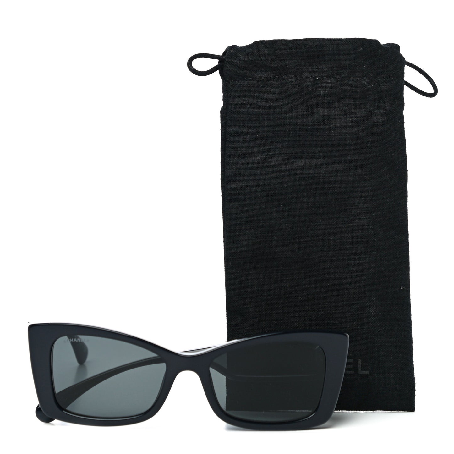 Acetate CC Rectangle Sunglasses 5430 Black