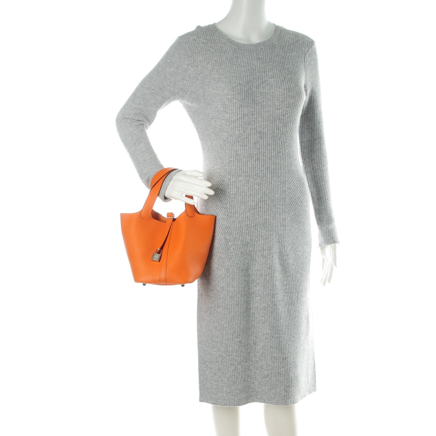 Taurillon Clemence Picotin Lock 18 PM Orange