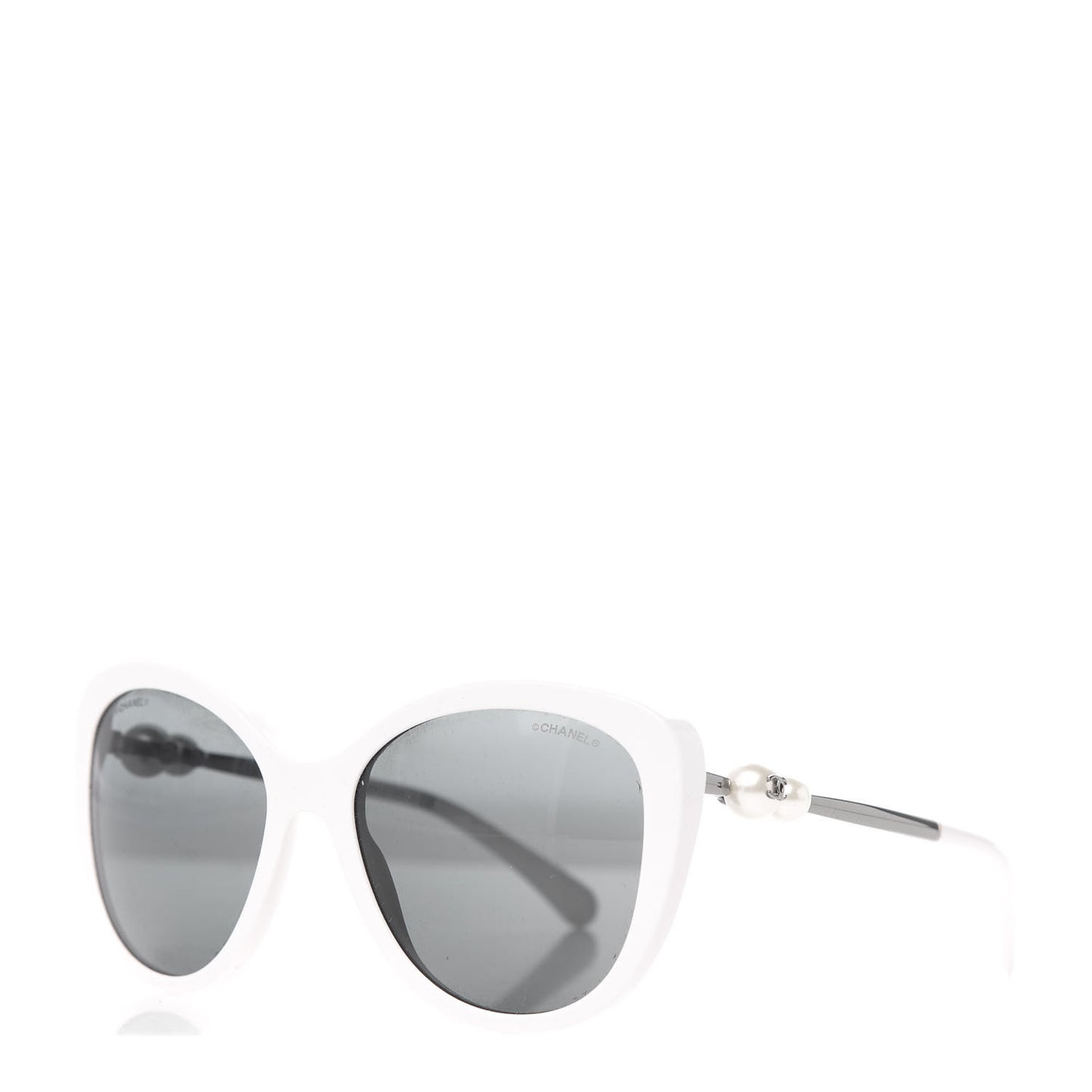 Acetate Pearl Butterfly Sunglasses 5338-H White