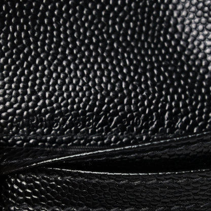Saint Laurent Grain De Poudre Matelasse Chevron Monogram Zipped Card Case Black 7 of 8