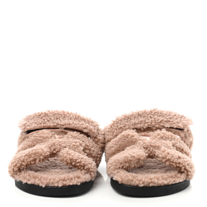 Hermes Woolskin Womens Chypre Sandals 35 Bois De Santal 2 of 7
