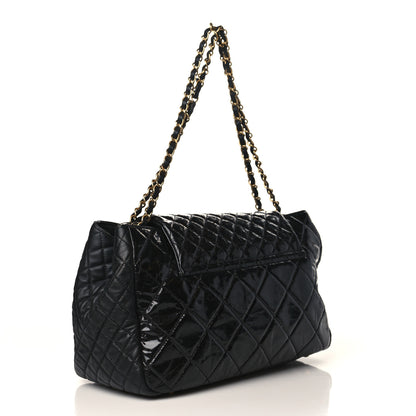Chanel Glazed Crinkled Lambskin Large East West Flap Black 2 of 8