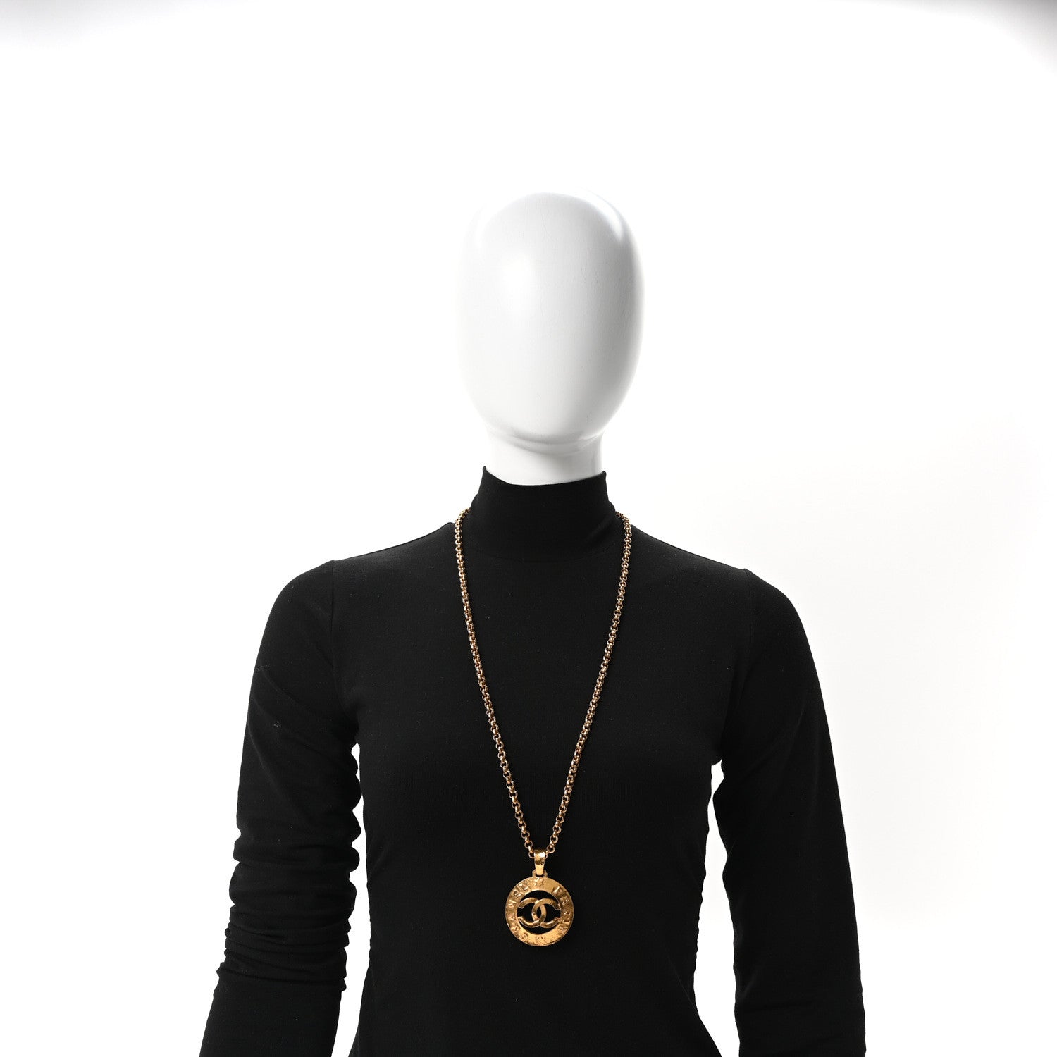 Chanel CC Chain Pendant Long Necklace Gold 2 of 4