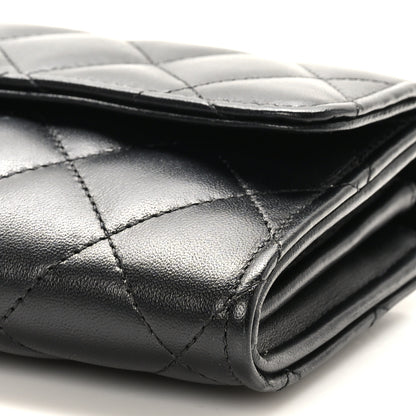 Chanel Lambskin Quilted Large Gusset Flap Wallet Black 11 of 11