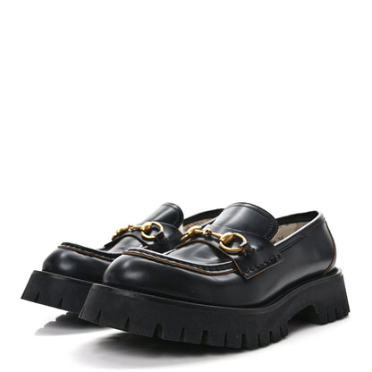 Gucci Cordovan Lux Womens Harald Horsebit 25mm Platform Loafers 39 Black 3 of 9