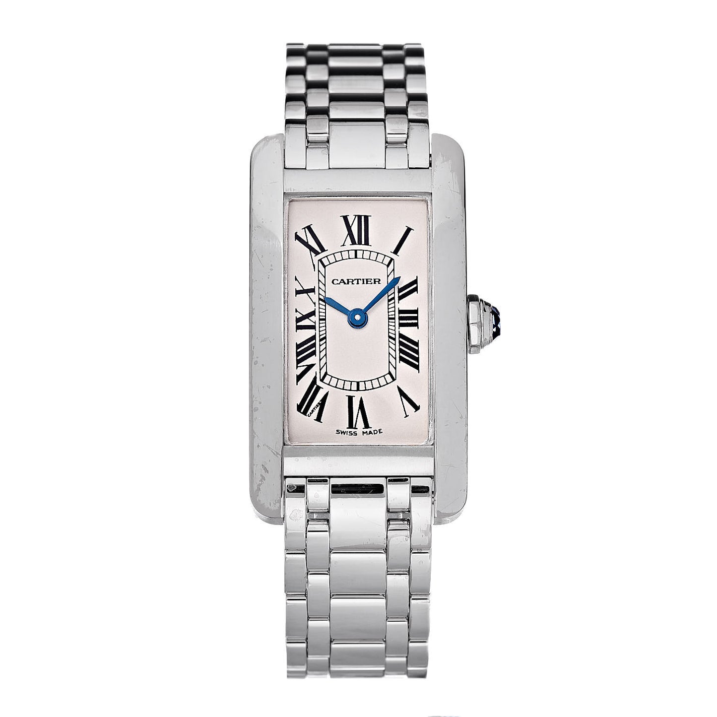 18K White Gold 19mm Tank Americaine Quartz Watch