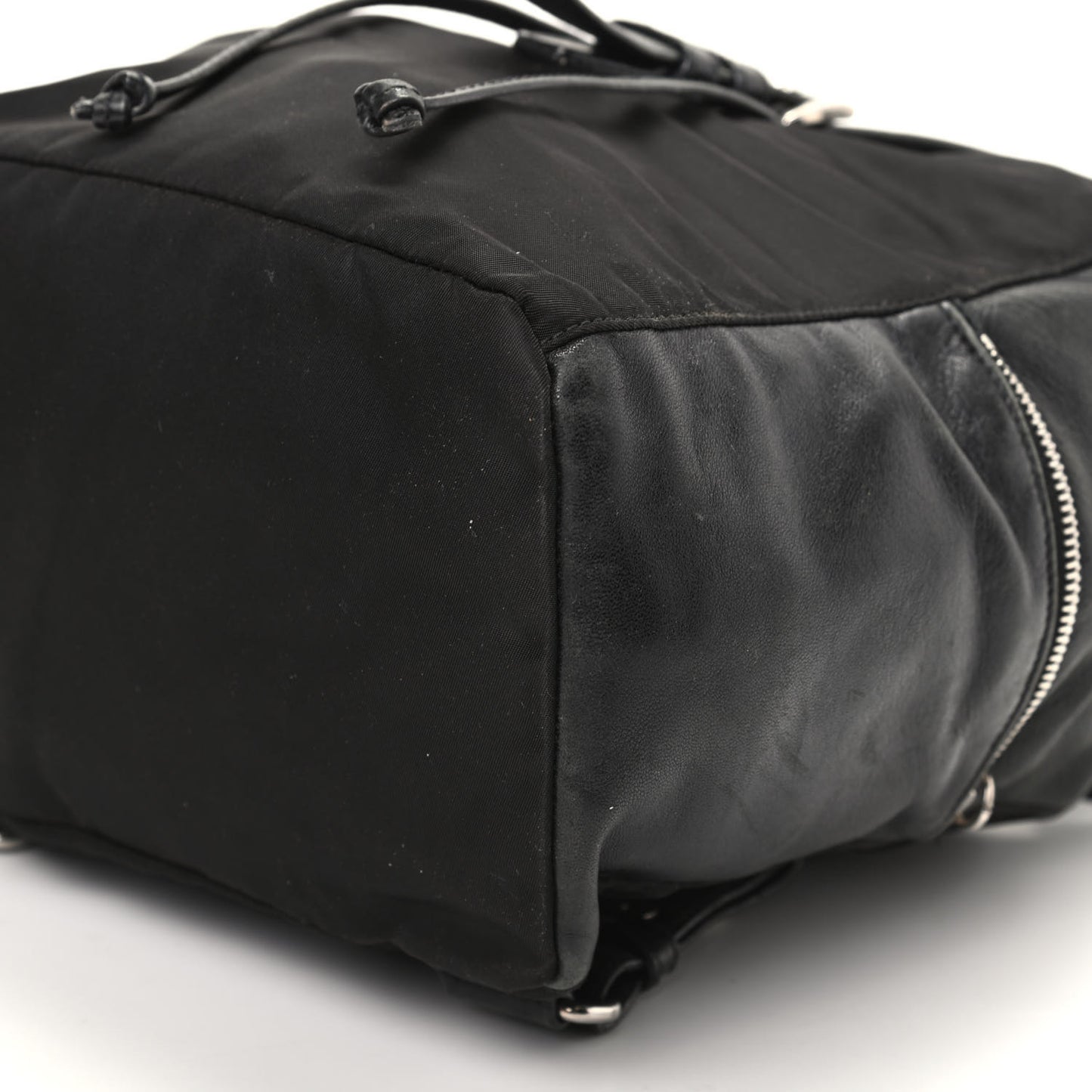 Tessuto Nylon Calfskin Backpack Black