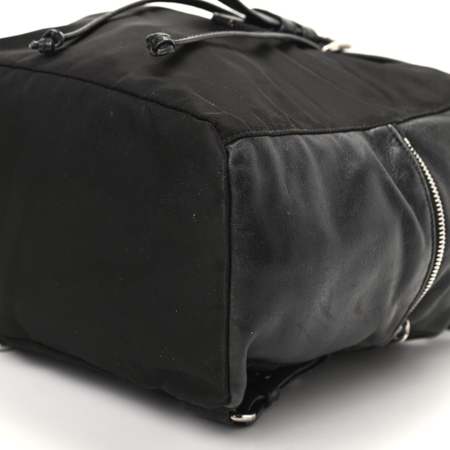 Prada Tessuto Nylon Calfskin Backpack Black 9 of 9