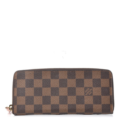 Louis Vuitton Damier Ebene Clemence Wallet Rose Ballerine 1 of 8