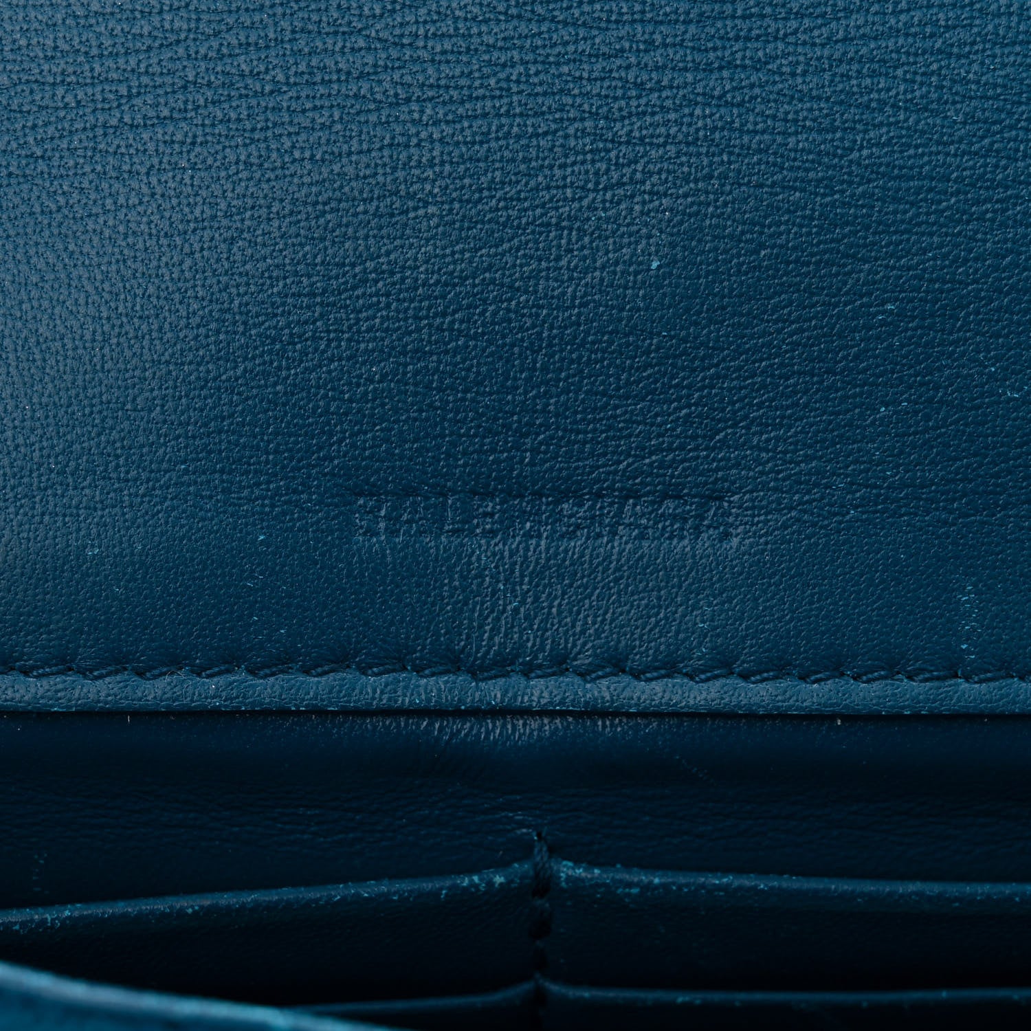 Balenciaga Velvet Logo Matelasse BB Chain Wallet Teal Blue 6 of 14