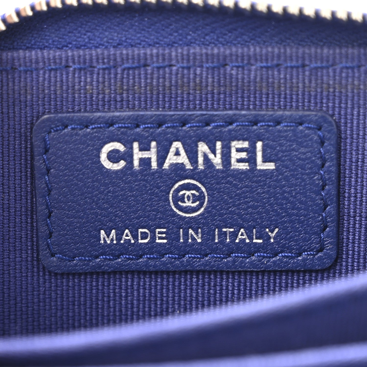 Chanel Lambskin Quilted Zip Around Coin Purse Wallet Blue 7 of 14