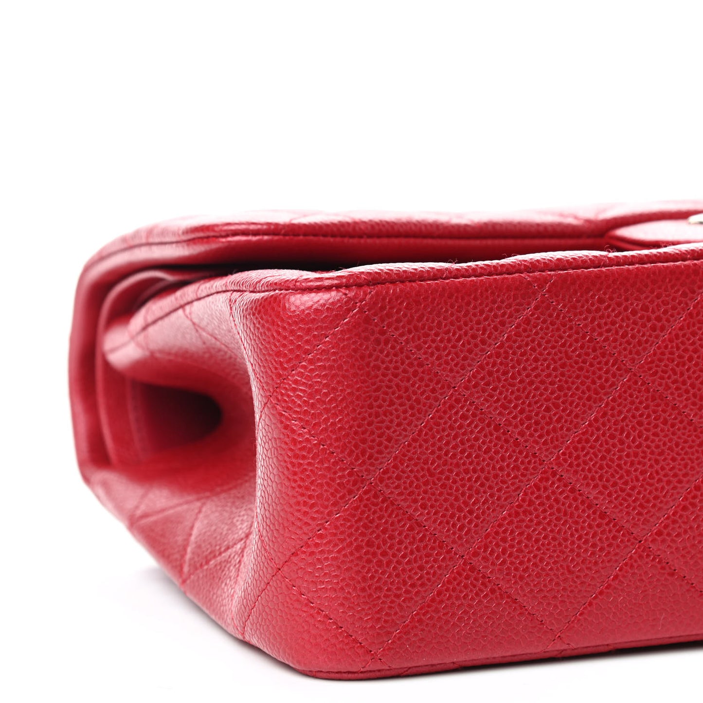 Caviar Quilted Jumbo Double Flap Red