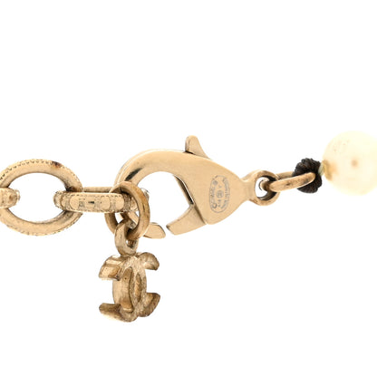 Chanel Graduated Pearl Crystal CC Long Necklace Black Gold 4 of 4