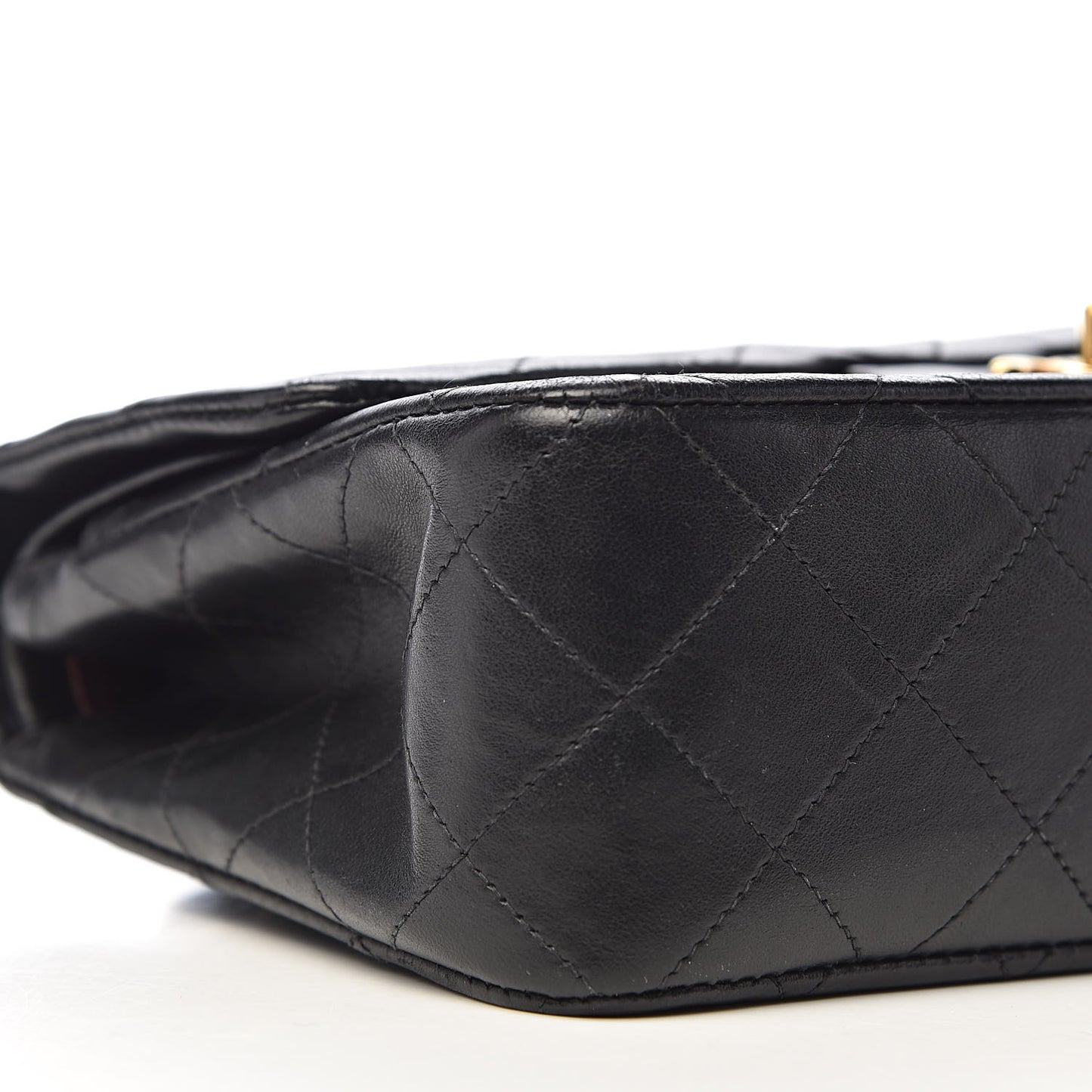 Lambskin Quilted Small Double Flap Black