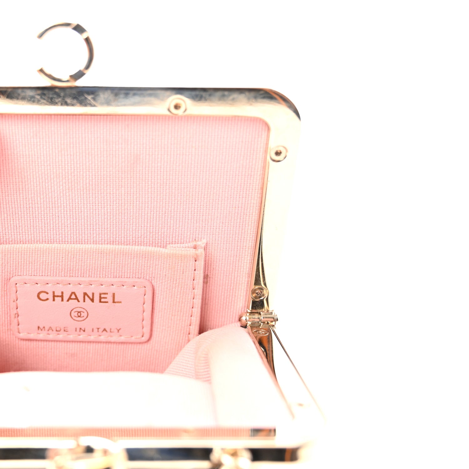 Chanel Lambskin Plexi Quilted CC Evening Clutch With Chain Black 6 of 10