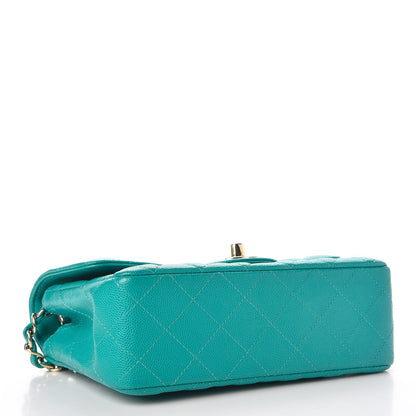 Chanel Caviar Quilted Mini Rectangular Flap Turquoise 4 of 8