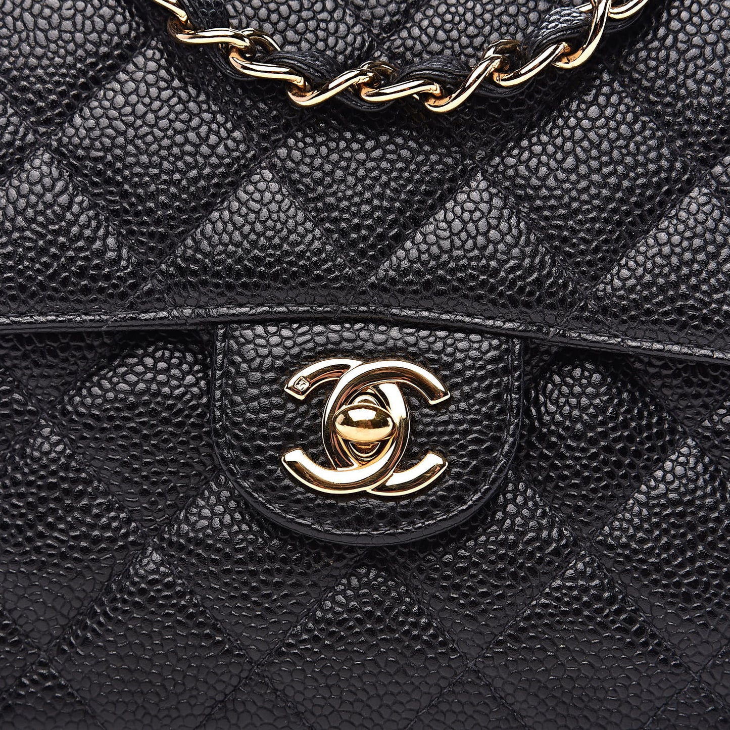 Caviar Quilted Mini Square Flap Black