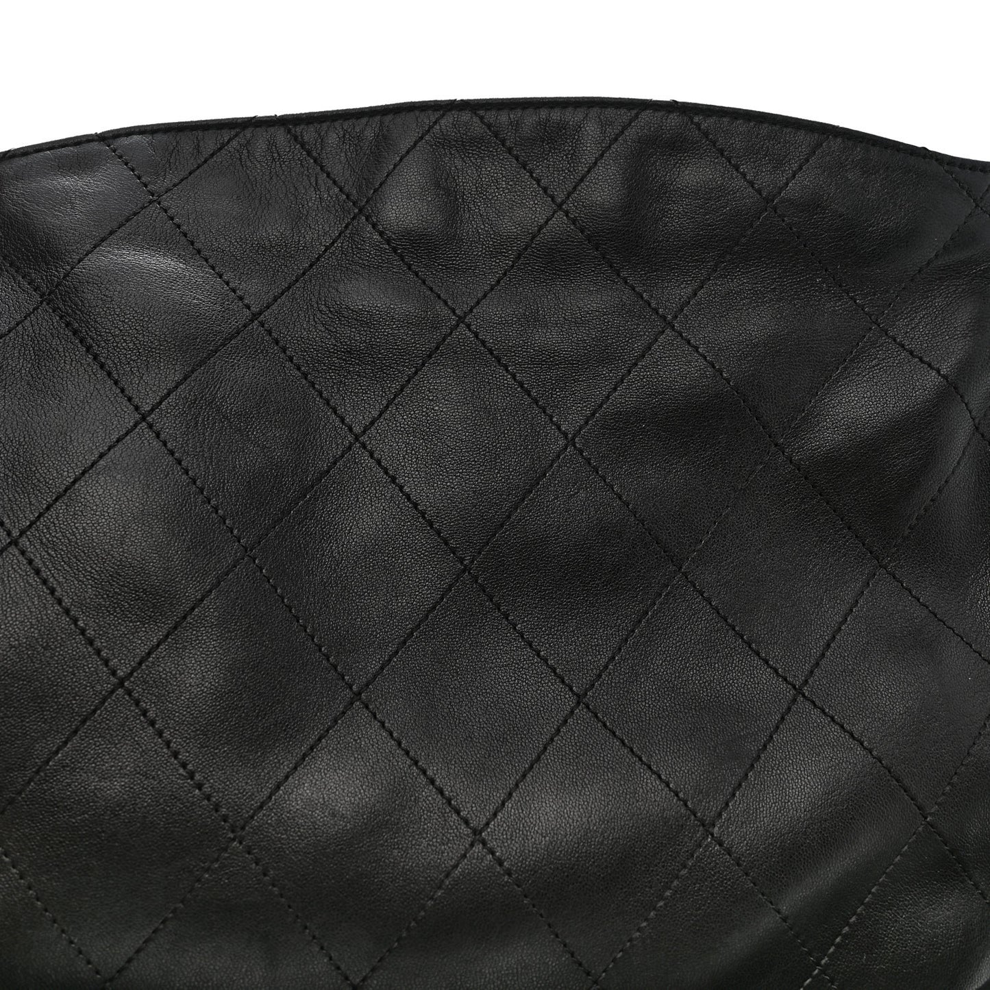 Lambskin Stitched Medium Ultimate Soft Tote Black