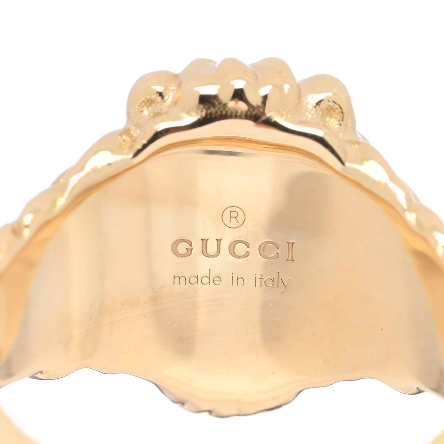 18K Yellow Gold Diamond Amethyst Lion Head Ring 50 5.25